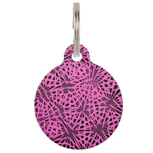 pinkblackanista floral pet tag