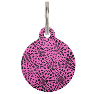 pinkblackanista floral pet tag