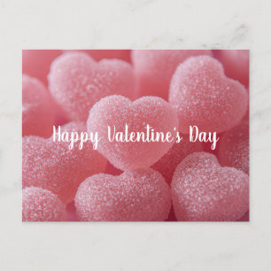 Pinke Herzen aus Zucker Valentinstag Postcard