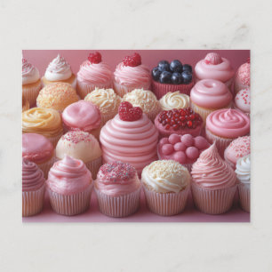 Pinke Sweet Cupcakes Valentine's Day Postcard