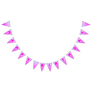 Pinked Happy Birthday Bunting Flags