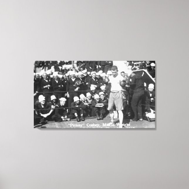 Pinkey Cosbey Getting Ready for a Boxing Match Canvas Print (Front)