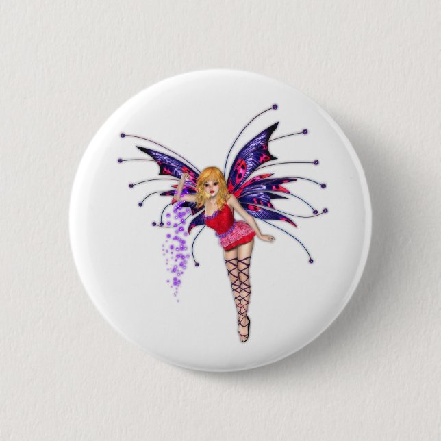 Pinkie Fae 2 Inch Round Button (Front)