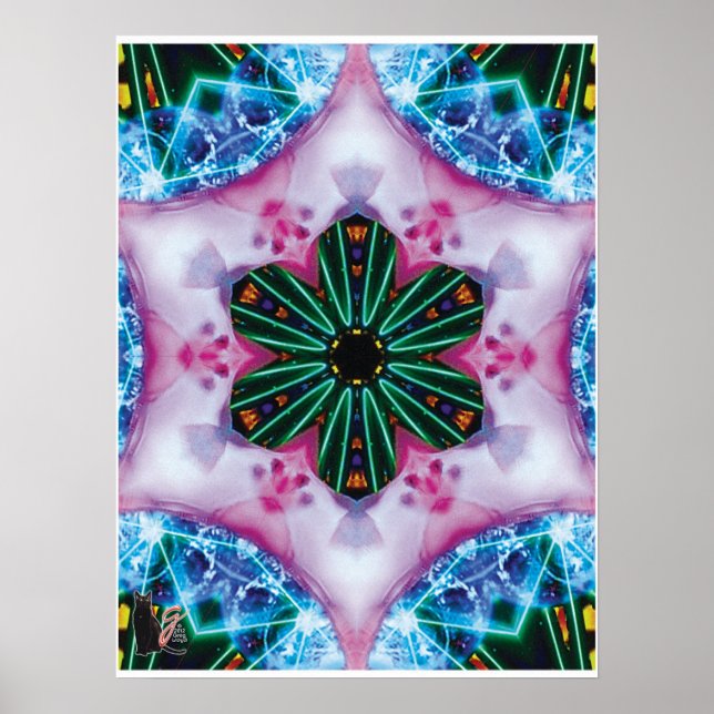 Pinkie Kinetic Collage Kaleidoscope Poster (Front)