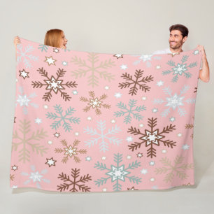 Pinkie Snowflake Fleece Blanket