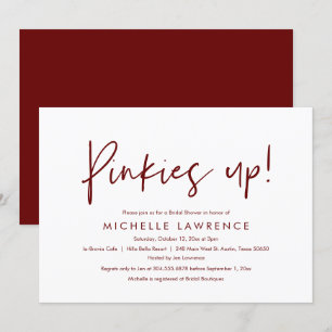 Pinkies up, fun and playful Bridal Shower Party Invitation