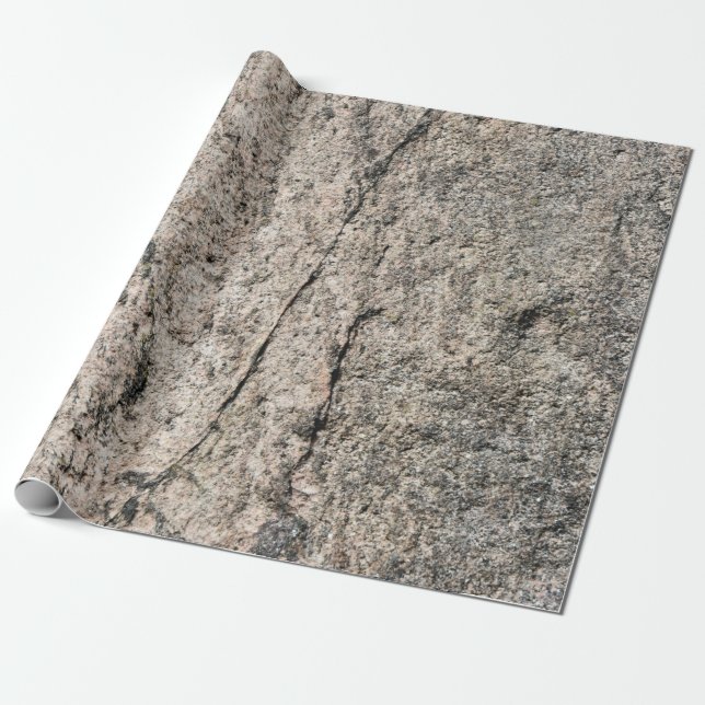 Pinkish-Beige Stone Rock Face Wrapping Paper (Unrolled)
