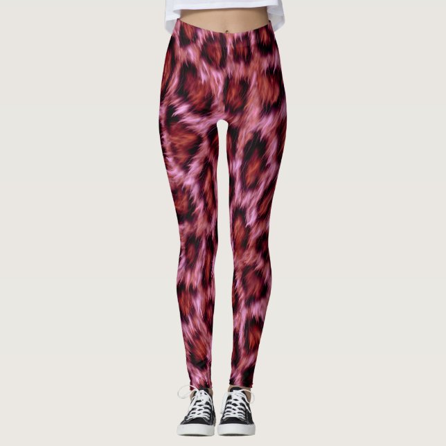 pinkish cheetah print leggings (Front)