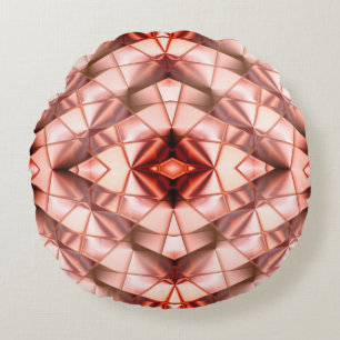 Pinkish gigantic 'pearly flowers', digital drawing round pillow