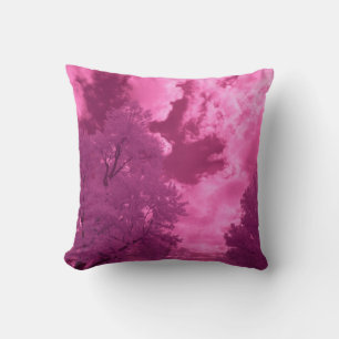 Pinkish Hues Infrared Cloud Throw Pillow