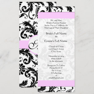 Pinkish Lavender Damask Faire-part de mariage