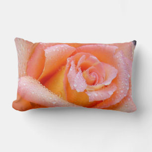 Pinkish Peach Rose Pillow-Customizable Lumbar Pillow