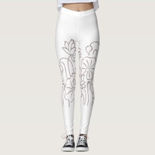 Pinkish Red floral Design Leggings