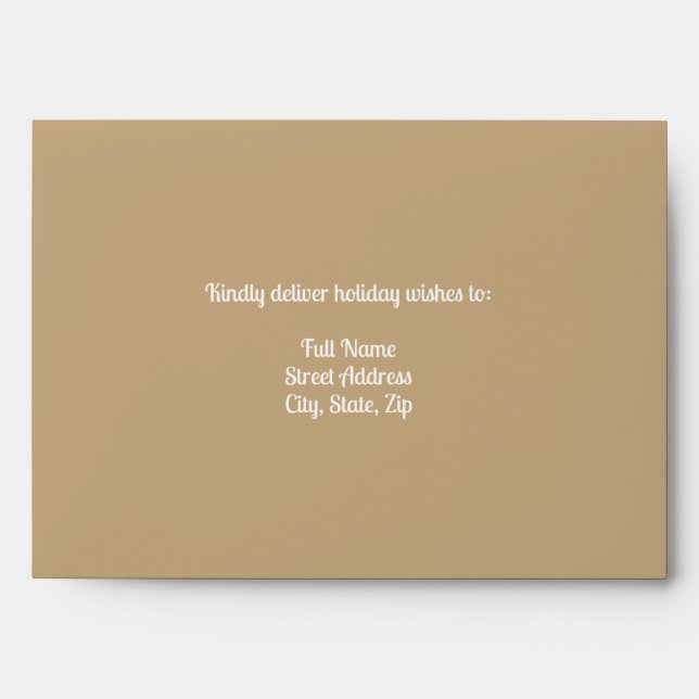 Pinkish Tan, Fawn Christmas Mailing Envelope (Front)