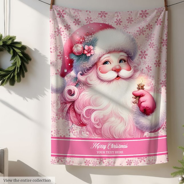 Pinkmas Personalized Santa Blanket for Girls Cozy (Pinkmas Personalized Santa Blanket for Girls Cozy)
