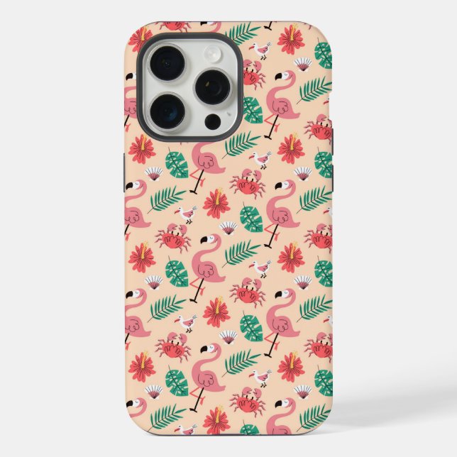 PinkPink Flamingo Summer Tropical Pattern-23123 iPhone Case (Back)