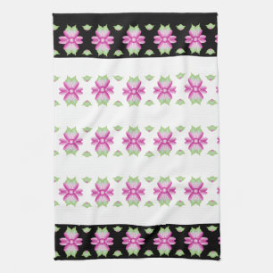 Pinks and Green Flowered Kitchen Towel