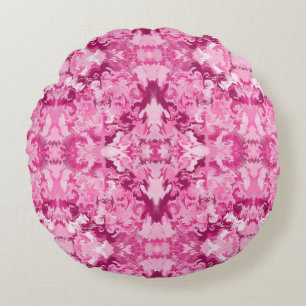 Pinks on Pinks Swirls Round Pillow