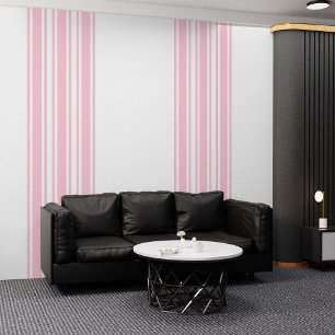 Pinktastic! White Stripes Peel and Stick Wallpaper