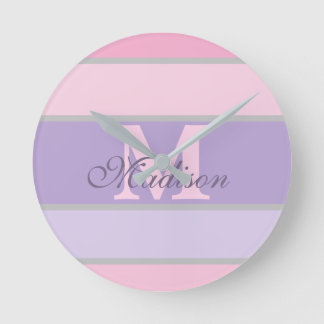 pinky and purple pastel  round clock