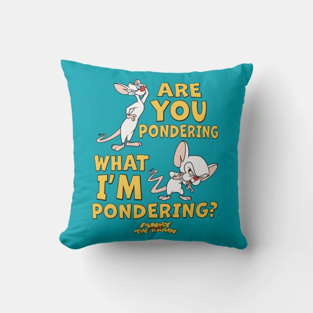 Pinky and the Brain | Are You Pondering? Throw Pillow (Front)