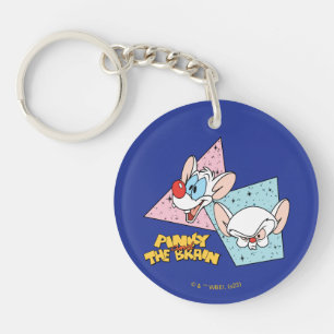 Pinky and the Brain   Retro Character Graphics Keychain