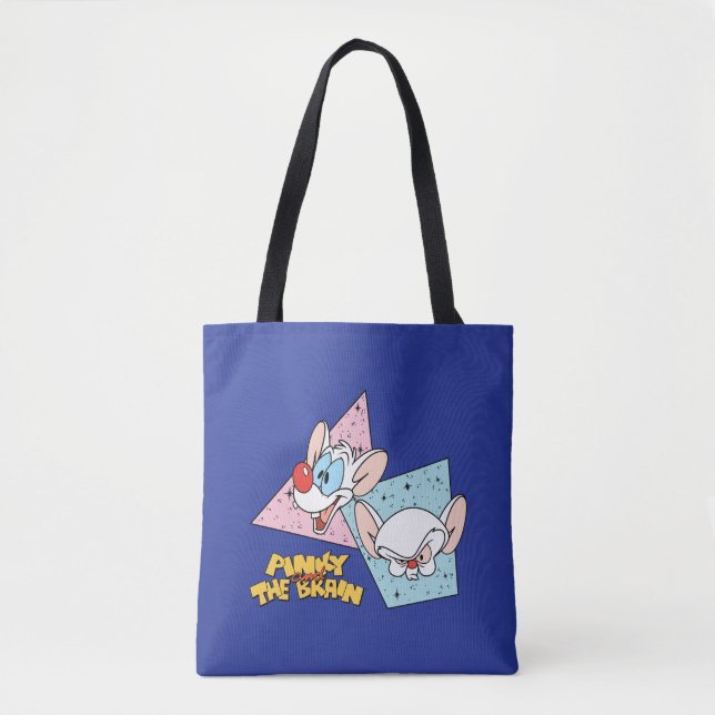 Pinky and the Brain | Retro Character Graphics Tote Bag (Front)