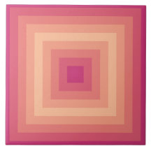 Pinky Arrow Fuzzy Peach Squares Ceramic Tile