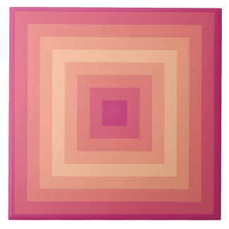 Pinky Arrow Fuzzy Peach Squares Ceramic Tile
