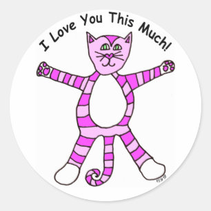 Pinky Cat "I Love You This Much" Sticker