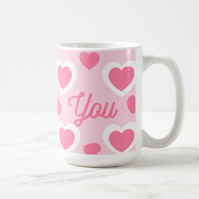 pinky cute hearts design  coffee mug (Right)