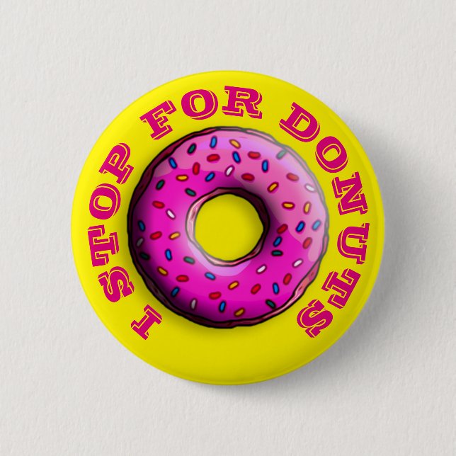 Pinky Doughnut with colourful sprinkles + your 2 Inch Round Button (Front)
