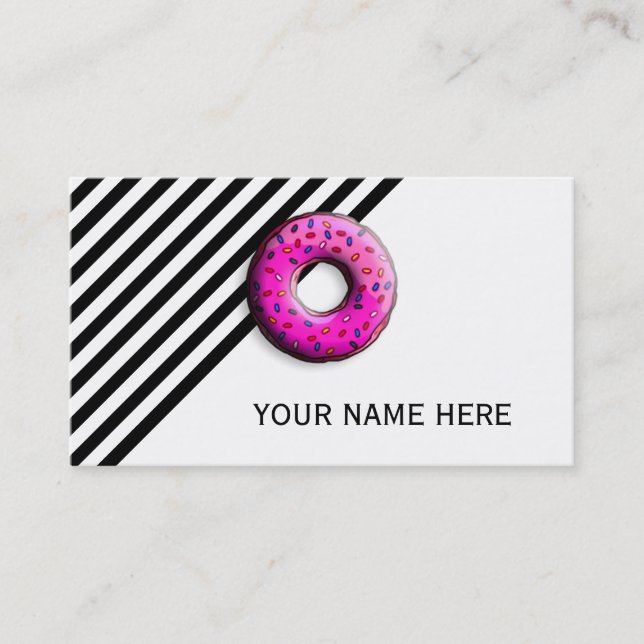 Pinky Doughnut with colourful sprinkles + your ide Business Card (Front)