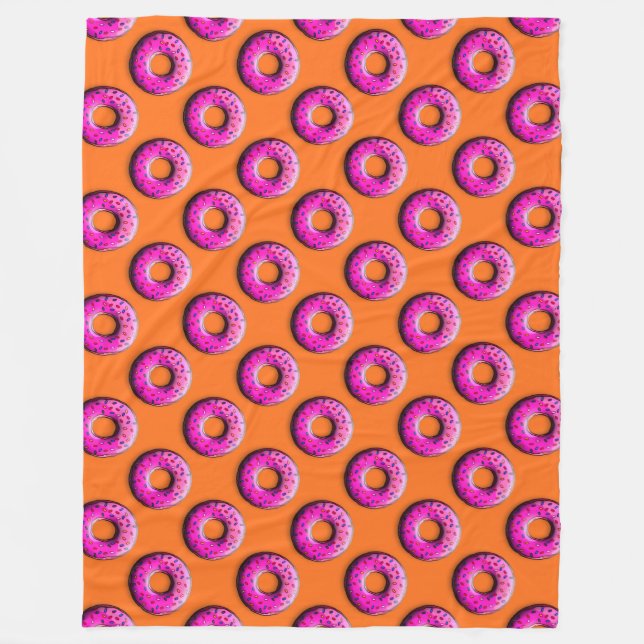 Pinky Doughnut with colourful sprinkles + your ide Fleece Blanket (Front)