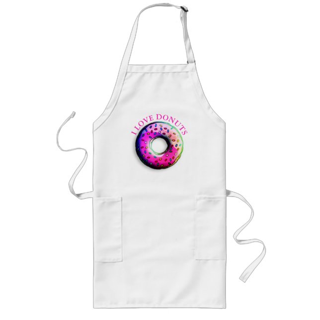 Pinky Doughnut with colourful sprinkles + your ide Long Apron (Front)