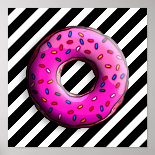 Pinky Doughnut with colourful sprinkles + your ide Poster (Front)