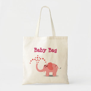 Pinky Elephant Baby Tote Bag
