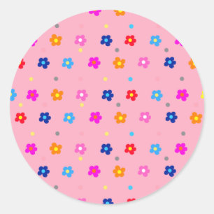 Pinky Flower Power   Classic Round Sticker