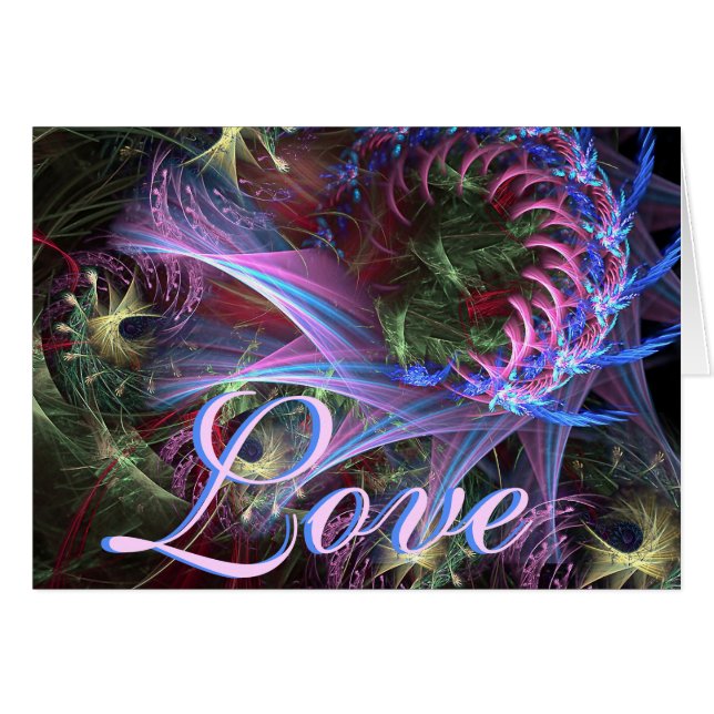 Pinky Fractal LoVe Card (Front Horizontal)