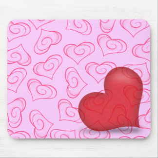 Pinky Love (Semi-Transparent Heart) Mouse Pad