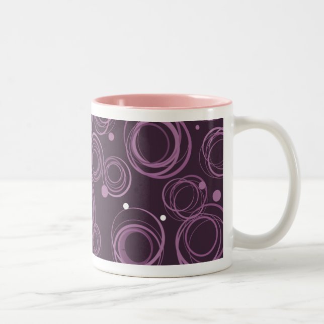 Pinky pourpre cercle funky tmotif mug (Droit)