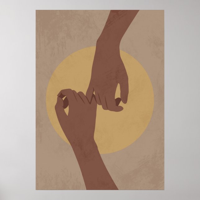 Pinky promise in boho style, african american art. poster (Front)