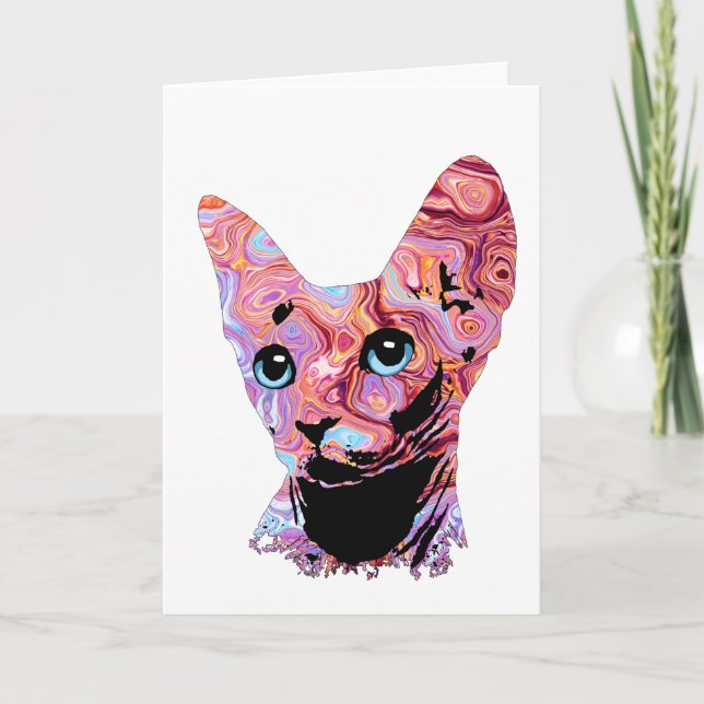 Pinky Sphynx Cat 683 Thank You Card (Front)