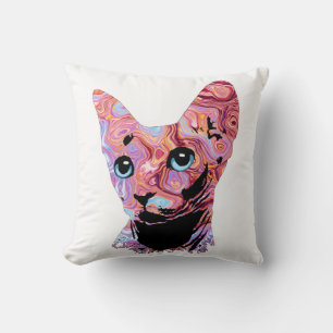 Pinky Sphynx Cat 683 Throw Pillow