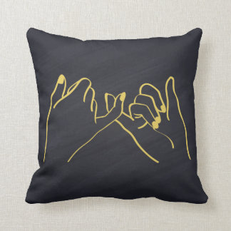 Pinky swear line art print, Hands line art Throw Pillow