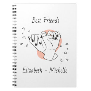 Pinky Swear With Name Personalized Best Friend  Notebook