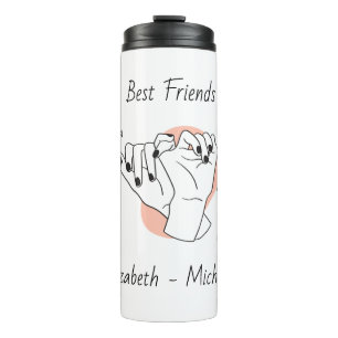 Pinky Swear With Name Personalized Best Friend Thermal Tumbler