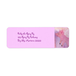 Pinky the Flying Pig Address Labels