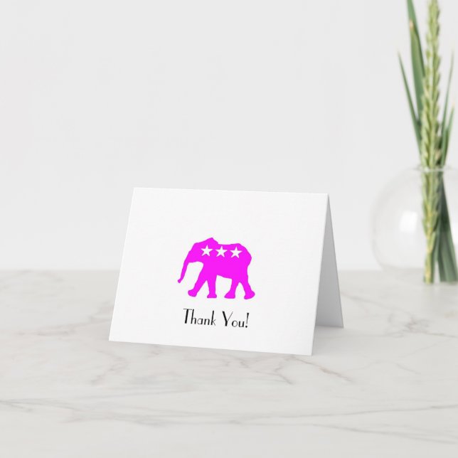 Pinky the GOP Elephant Merci Cartes (Devant)