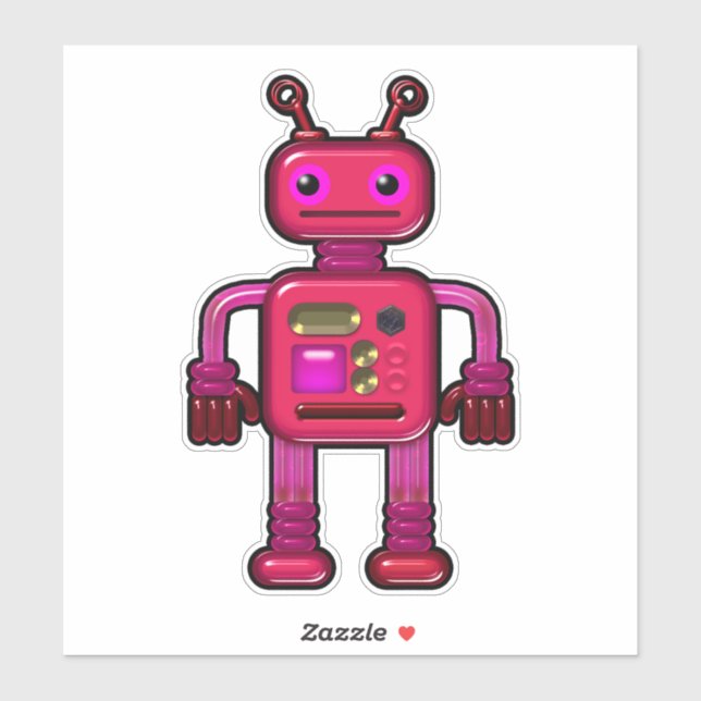 Pinky the Whimsical Pink Robot Cute (Sheet)